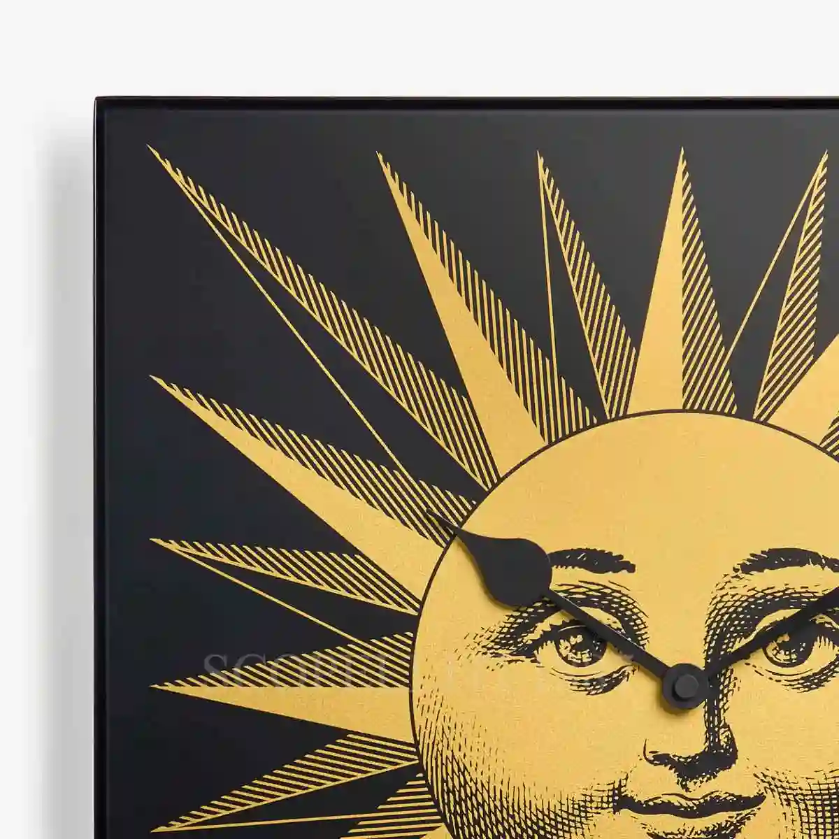 fornasetti wall clock grande sole gold