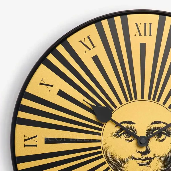fornasetti wall clock sole raggiante gold