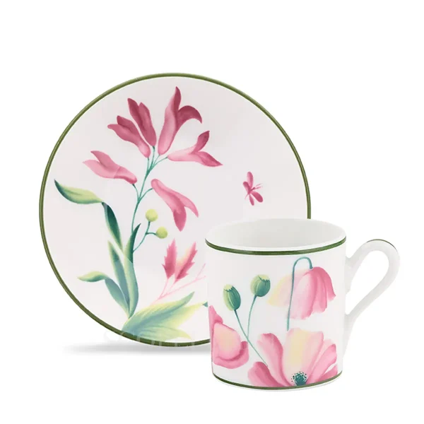 ginori 1735 florenza mauve pink coffee cup and saucer