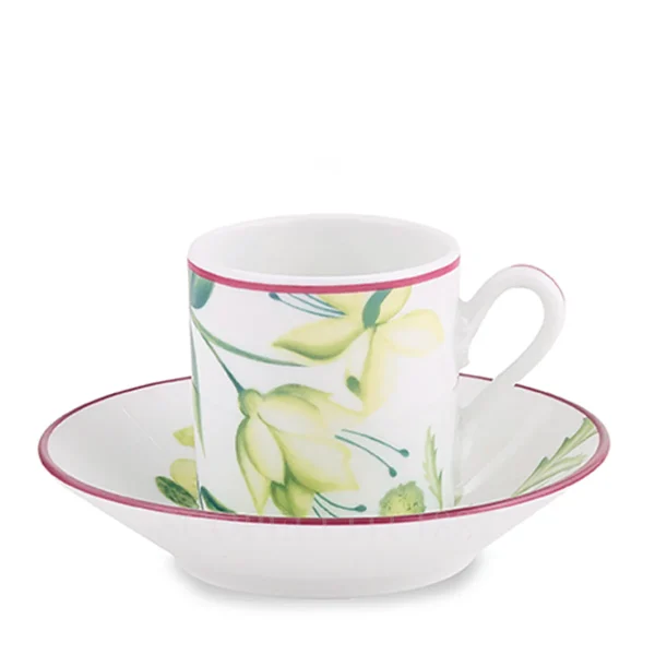 ginori 1735 florenza green coffee cup and saucer in porcelain