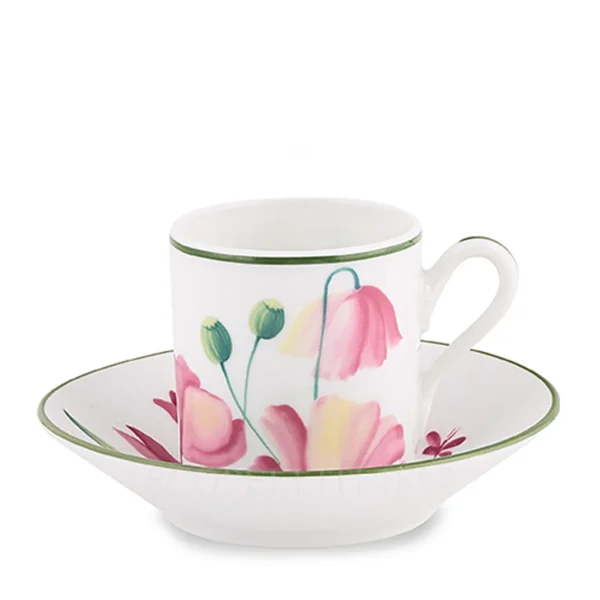 ginori coffee cup and saucer mauve pink