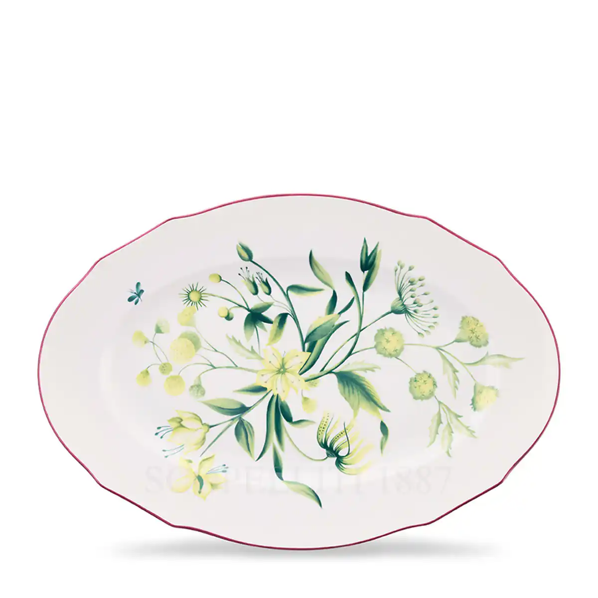 ginori 1735 florenza acanto green oval platter