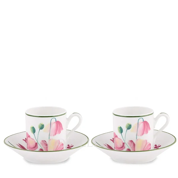 ginori 1735 florenza set of 2 coffee cups mauve pink