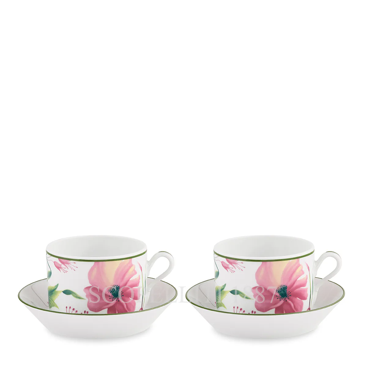 ginori 1735 florenza tea cups and saucers set for 2