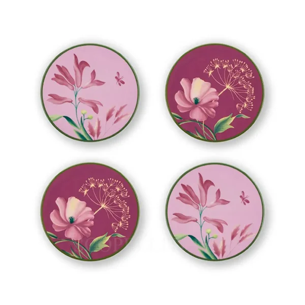 ginori 1735 florenza coasters set of 4 mauve pink