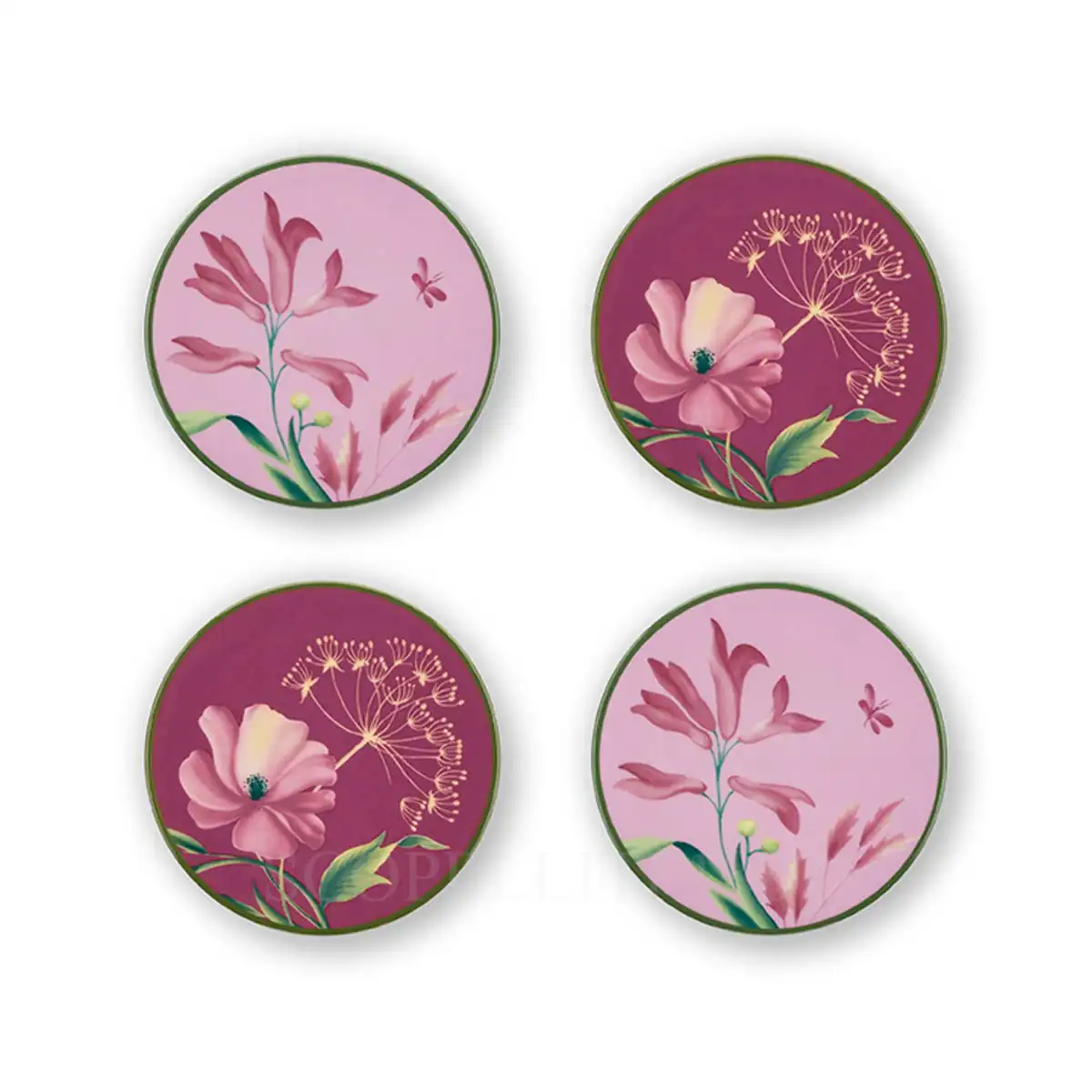 ginori 1735 florenza coasters set of 4 mauve pink