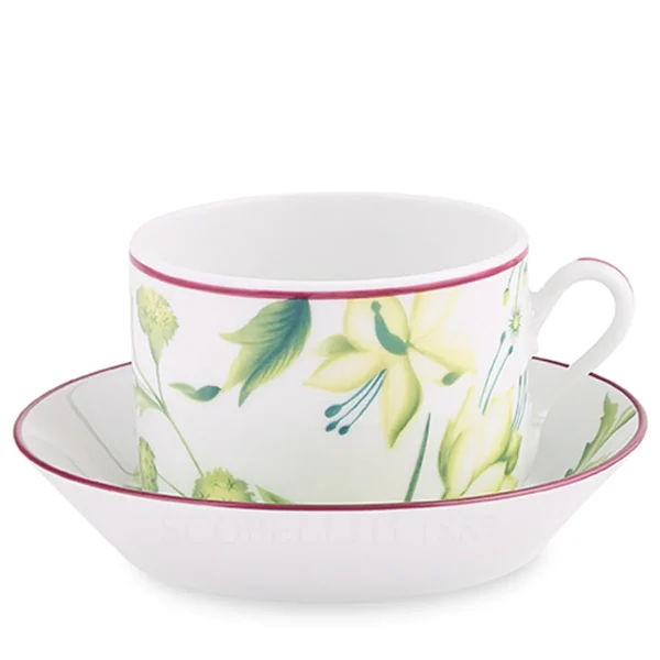 ginori 1735 florenza tea cup and saucer in porcelain green