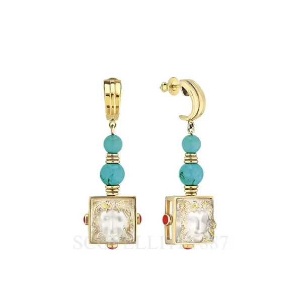 lalique arethuse earrings blue