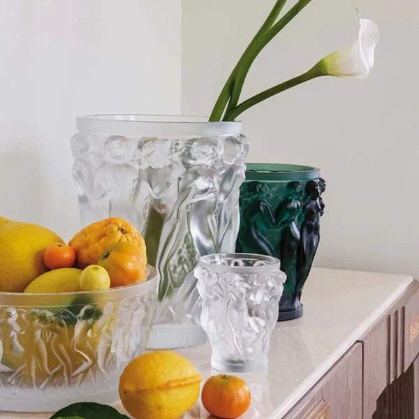 lalique bacchantes clear crystal vase