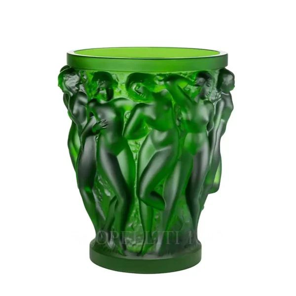 lalique bacchantes amazon green crystal vase