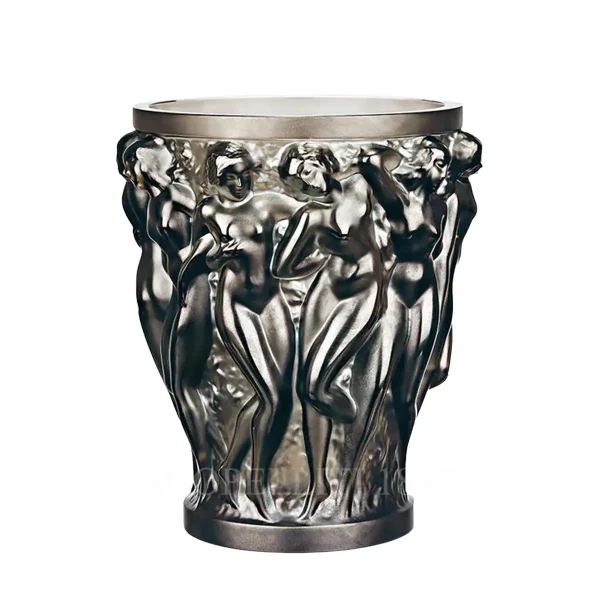 lalique bacchantes bronze crystal vase