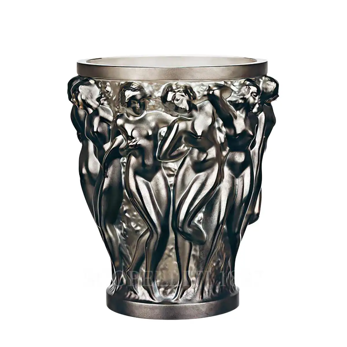 lalique bacchantes bronze crystal vase