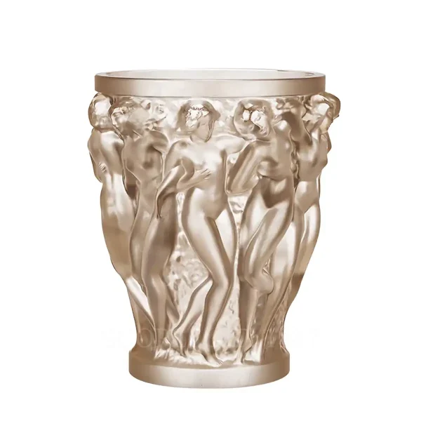 lalique bacchantes gold luster crystal vase