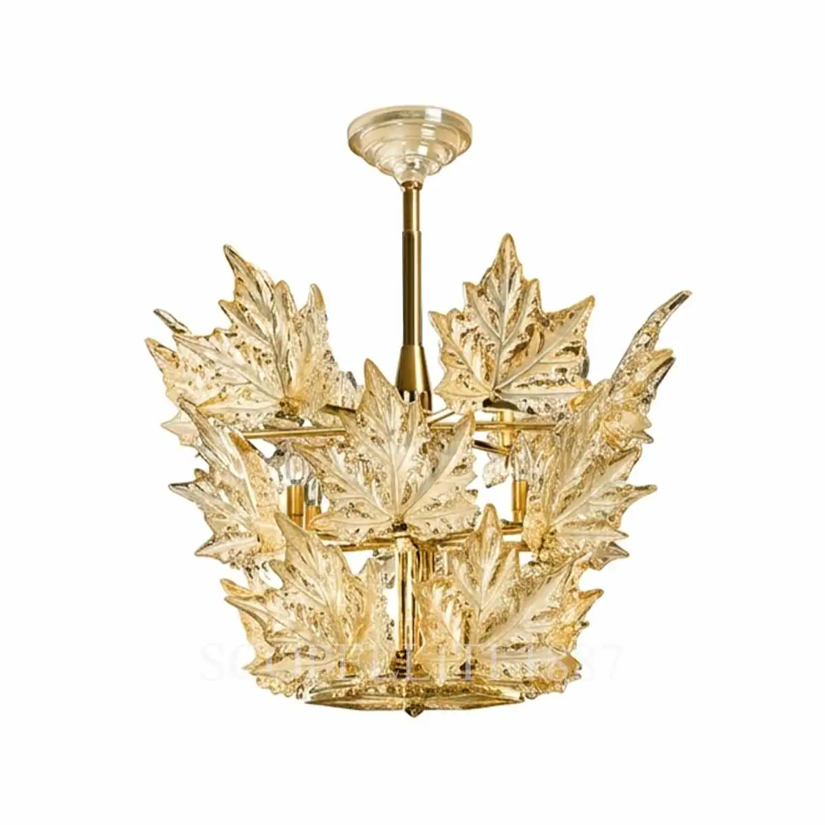 lalique champs-elysees chandelier 3 rings gold