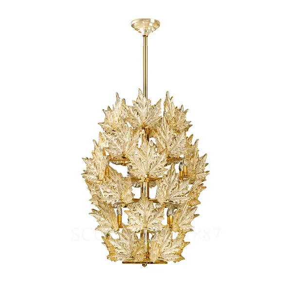 lalique champs-elysees chandelier 6 rings gold