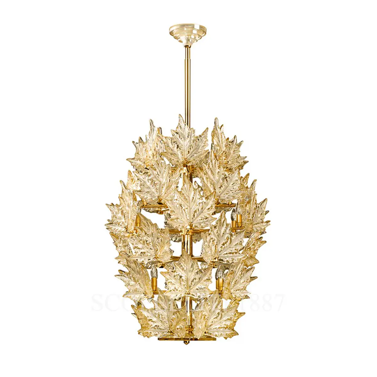 lalique champs-elysees chandelier 6 rings gold