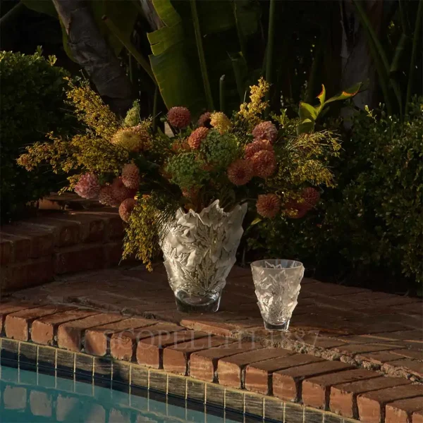 lalique champs-elysees vase clear small and large in clear crystal