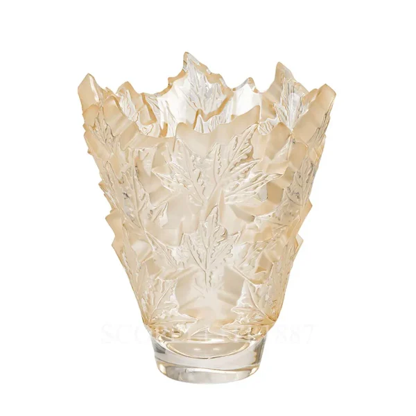 lalique champs-elysees vase gold luster