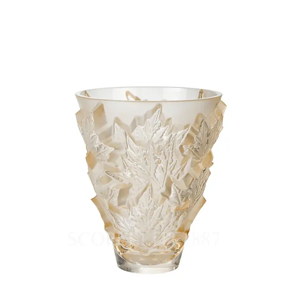 lalique champs-elysees vase gold luster small