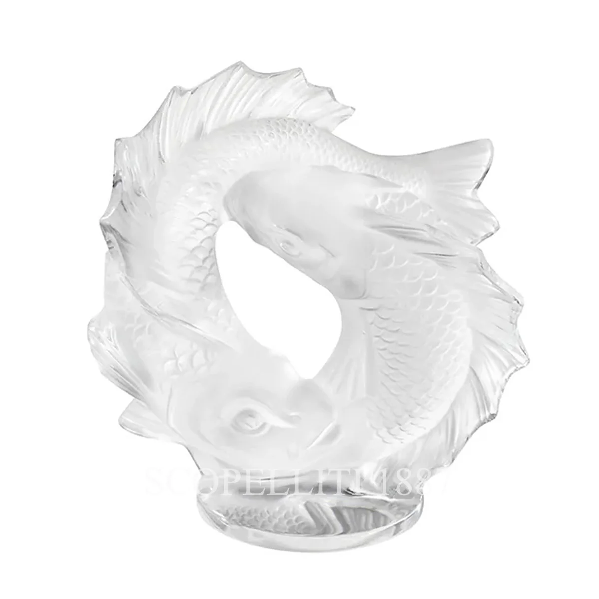 lalique double fish sculpture small clear crystal
