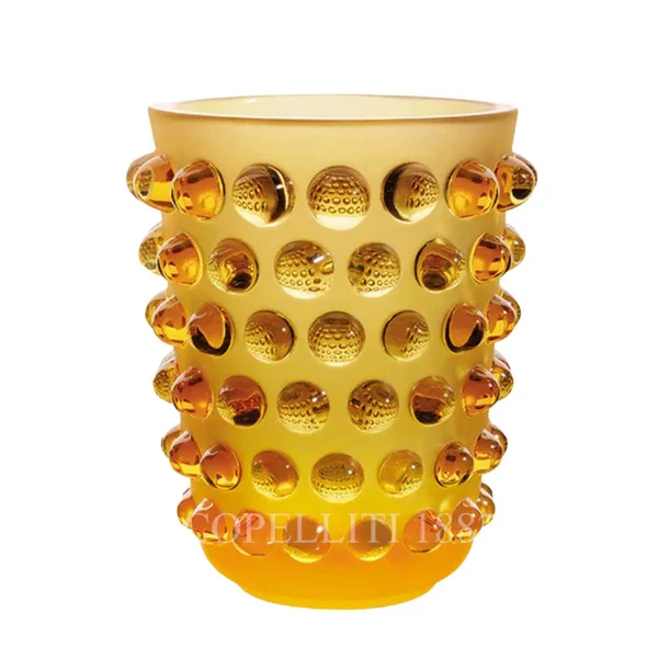 lalique mossi vase amber