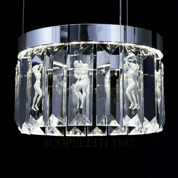 lalique serene chandelier circular 18 prisms with black background
