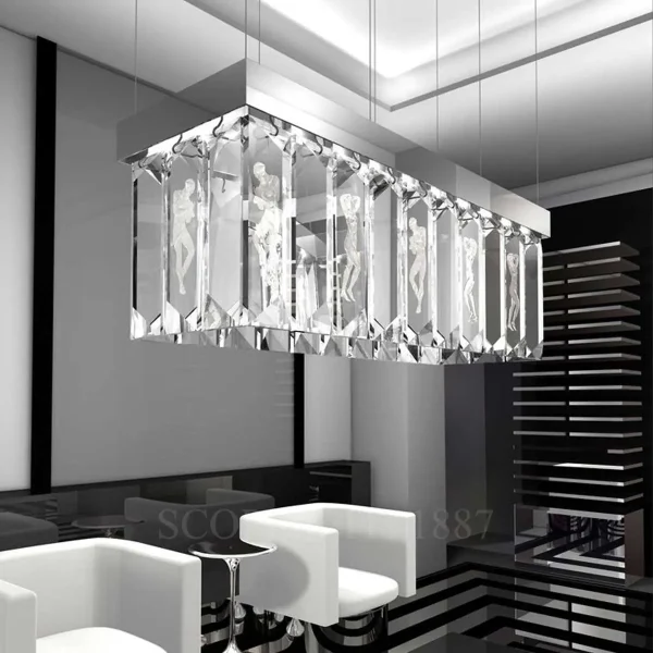 lalique serene chandelier rectangular 26 prisms photo