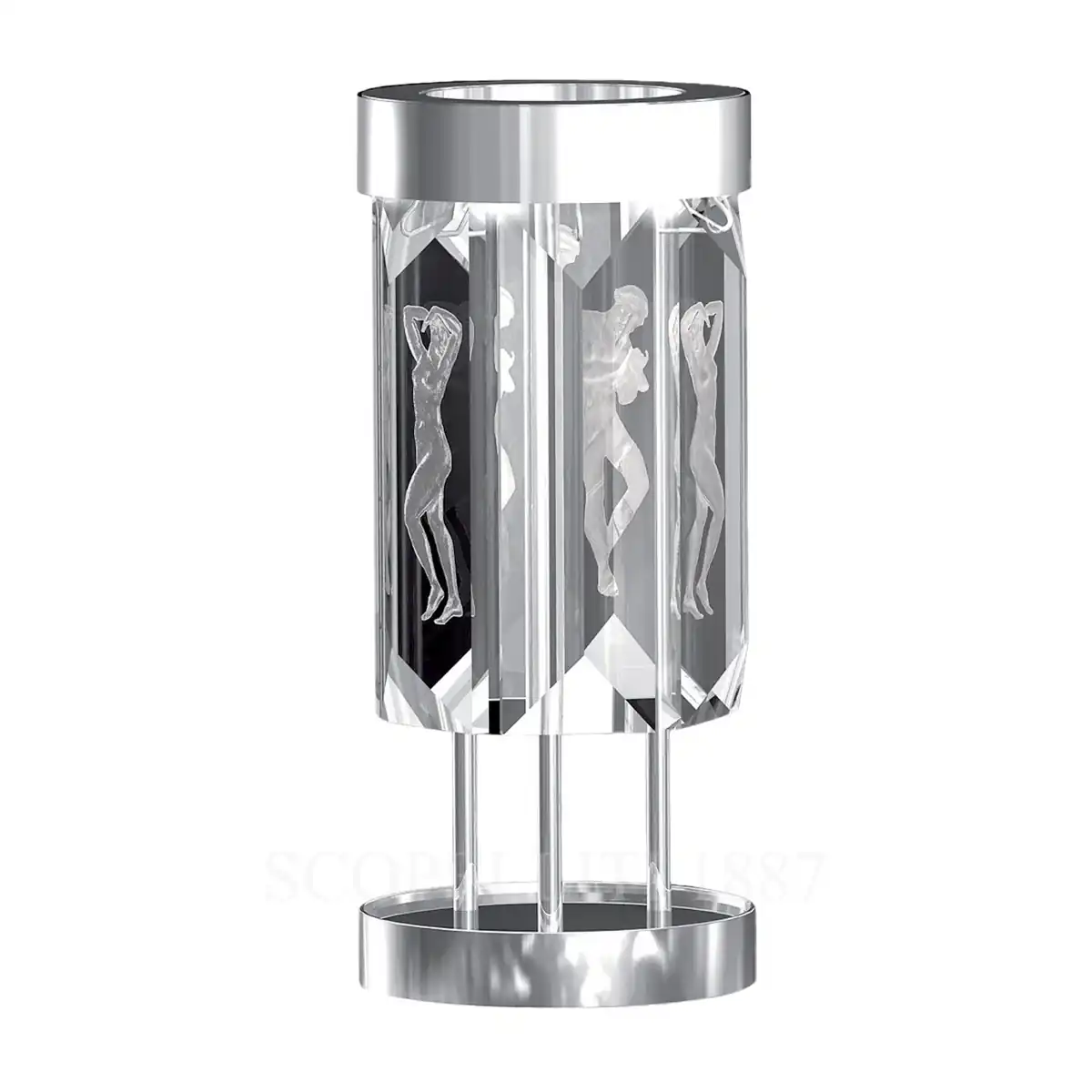 lalique serene table lamp figurines 6 prisms
