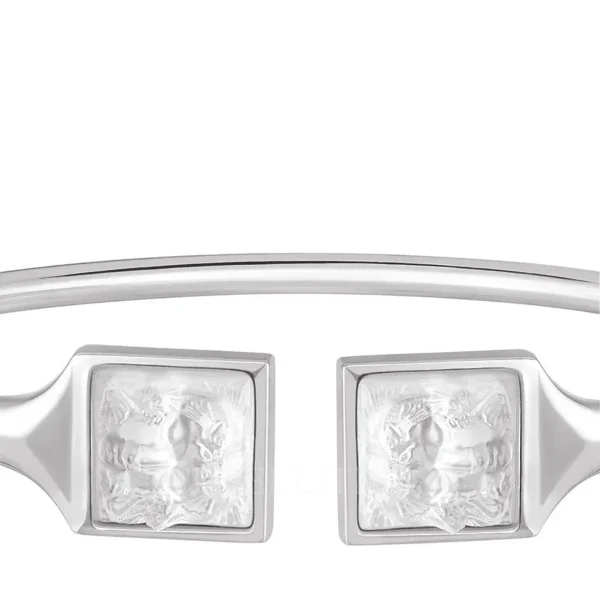 lalique arethuse bracelet silver and clear crystal