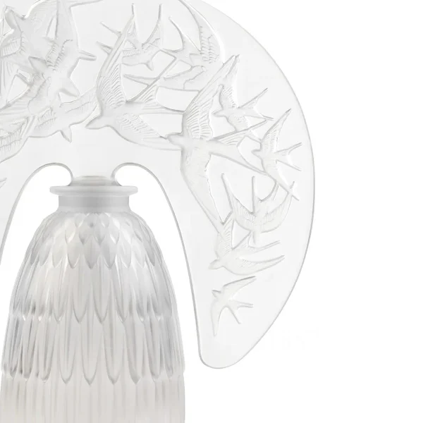 lalique swallows lamp in clear crystal details