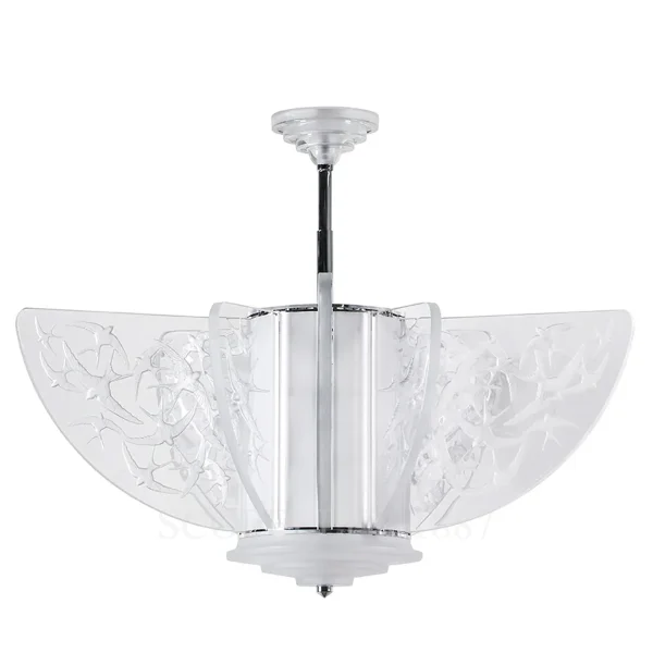 lalique swallows chandelier large size in clear crystal