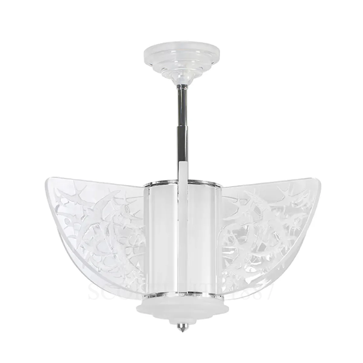 lalique swallows chandelier small size in clear crystal