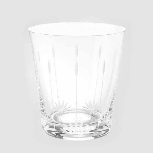 lalique tumbler lotus blossoms in clear crystal