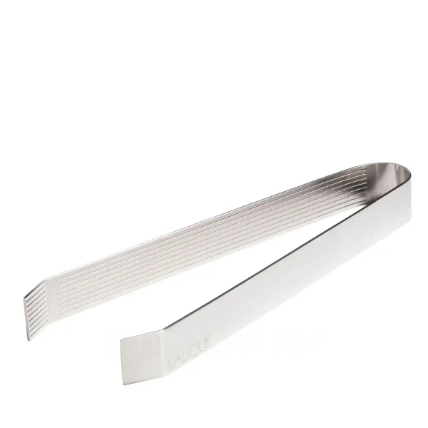 lalique wingen ice tongs in stainless steel handcrafted in france