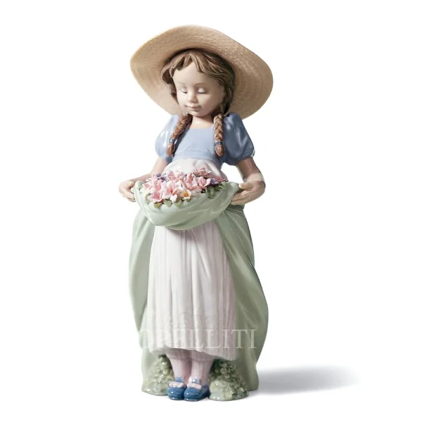 lladro bountiful blossoms porcelain figurine