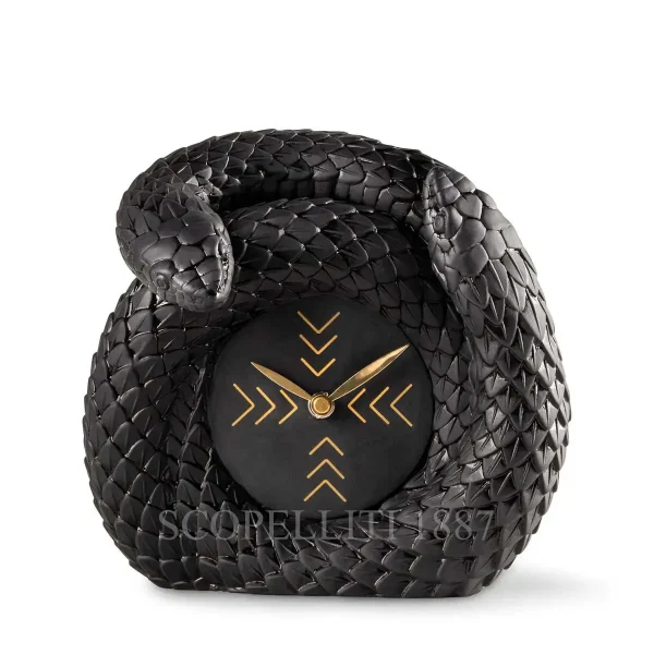 lladro clock snakes black porcelain