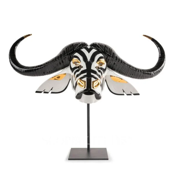 lladro fierce portraits buffalo mask