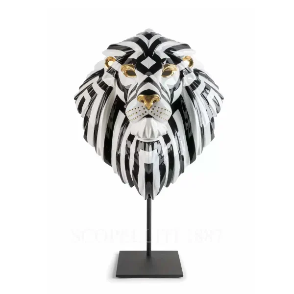 lladro fierce potraits lion mask porcelain