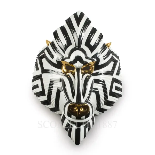 lladro fierce potraits mandrill mask porcelain