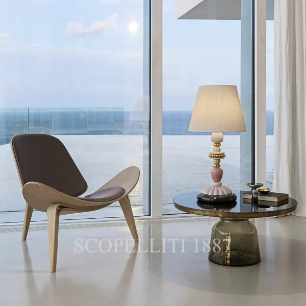 lladro firefly pink and golden luster table lamp