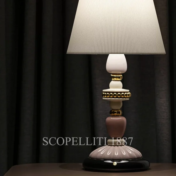 lladro firefly table lamp pink and golden luster