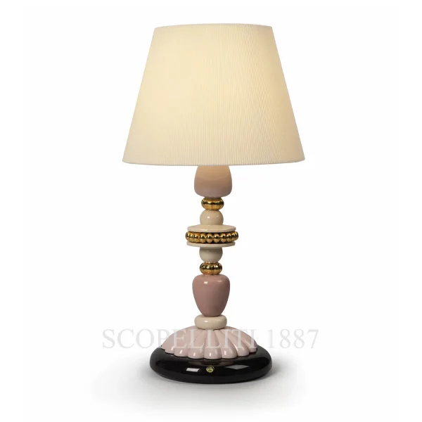 lladro firefly table lamp pink and golden luster porcelain