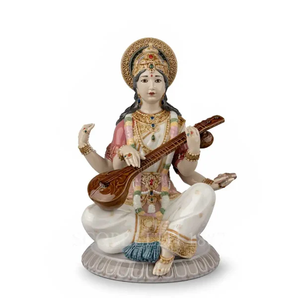 lladro goddess saraswati figurine porcelain
