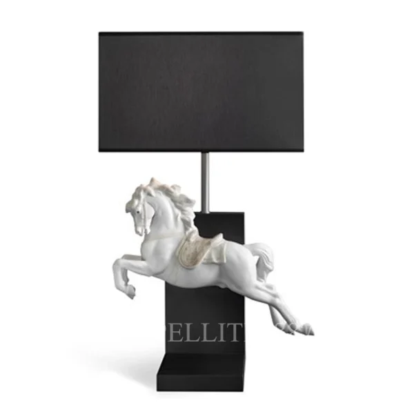 lladro horse on pirouette lamp