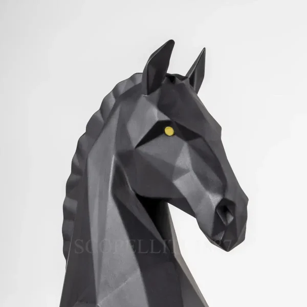lladro horse sculpture black matte origami head