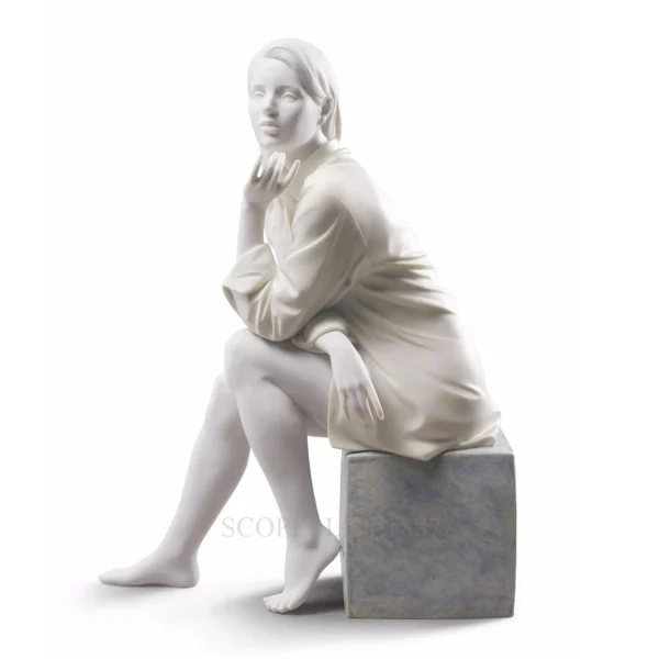 lladro in my thoughts porcelain figurine