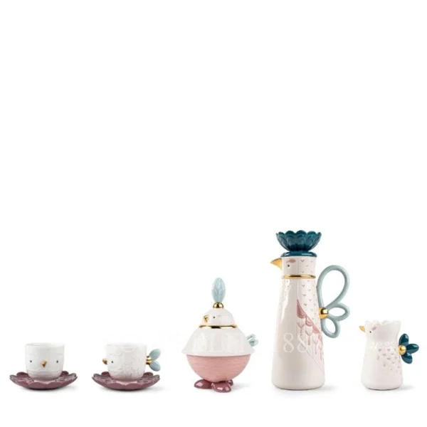 lladro kawki coffee set porcelain