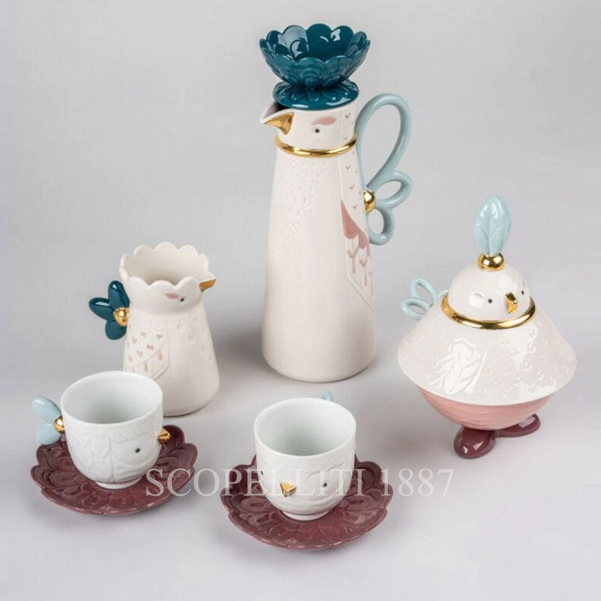 lladro kawki coffee set