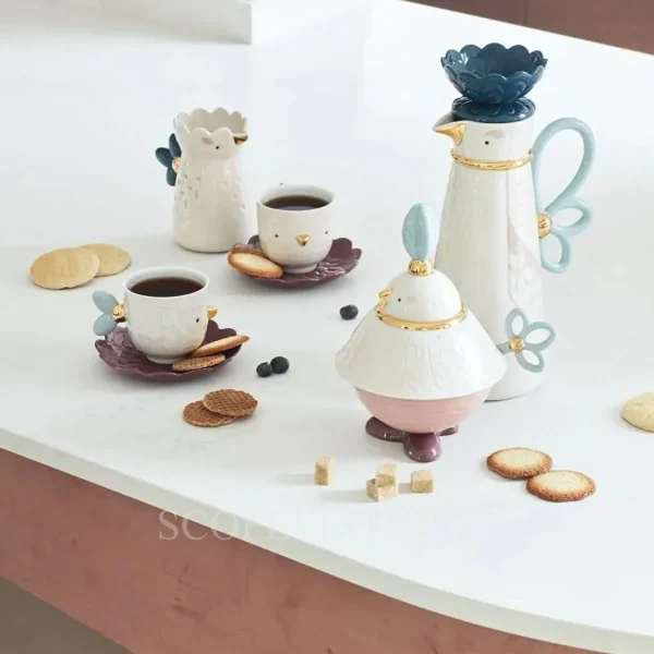 lladro kawki set for two cup and saucer