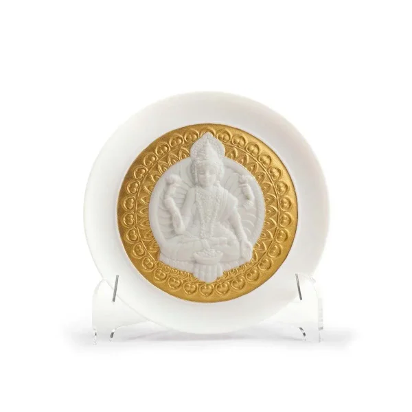 lladro lakshmi plate gold